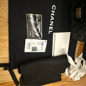 CHANEL 2.55 Classic Mini Reissue Flap Bag Black Aged Calfskin Leather